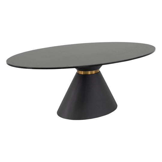 Masuta cafea QUEEN, negru, ceramica/sticla/metal, 120x70x40 cm