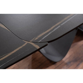 Masa extensibila INFINITY CERAMIC, negru, sticla securizata/ceramica, 160/240x95x76 cm