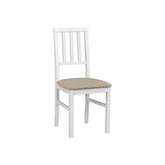 Scaun AREN, bej/alb, stofa clasica/lemn, 43x50x92 cm