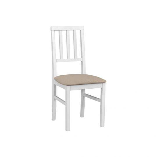 Scaun AREN, bej/alb, stofa clasica/lemn, 43x50x92 cm