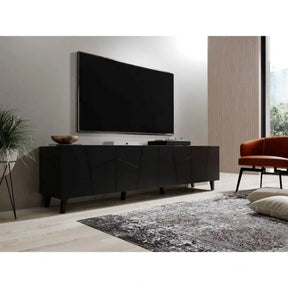Comoda TV ETNA, negru, PAL laminat, 200x42x52 cm