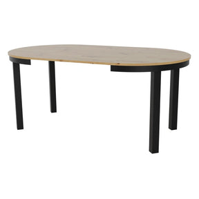 Masa extensibila BERNARDIN, stejar artisan/negru, 100/176x100x76 cm