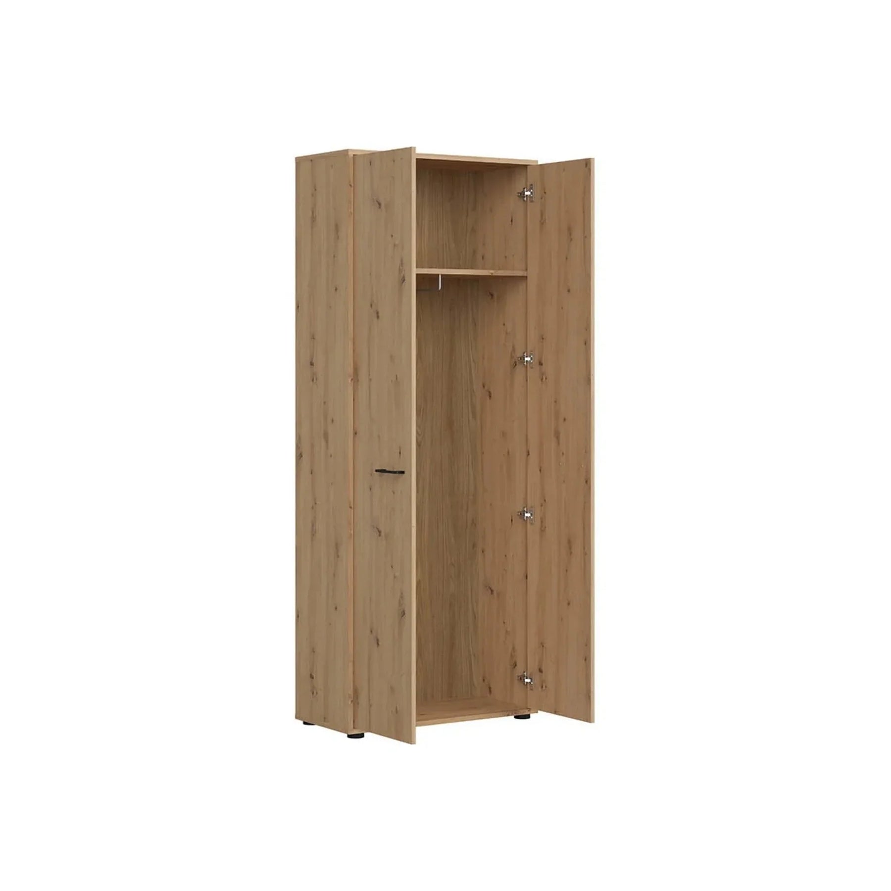 Dulap SPACE OFFICE, stejar artisan, PAL laminat, cu 2 usi, 80x37x203 cm