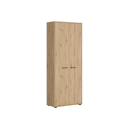 Dulap SPACE OFFICE, stejar artisan, PAL laminat, cu 2 usi, 80x37x203 cm