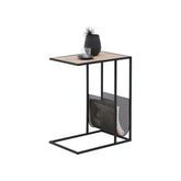Masuta laterala ALEA, stejar/negru, lemn/metal, 49x33x61 cm