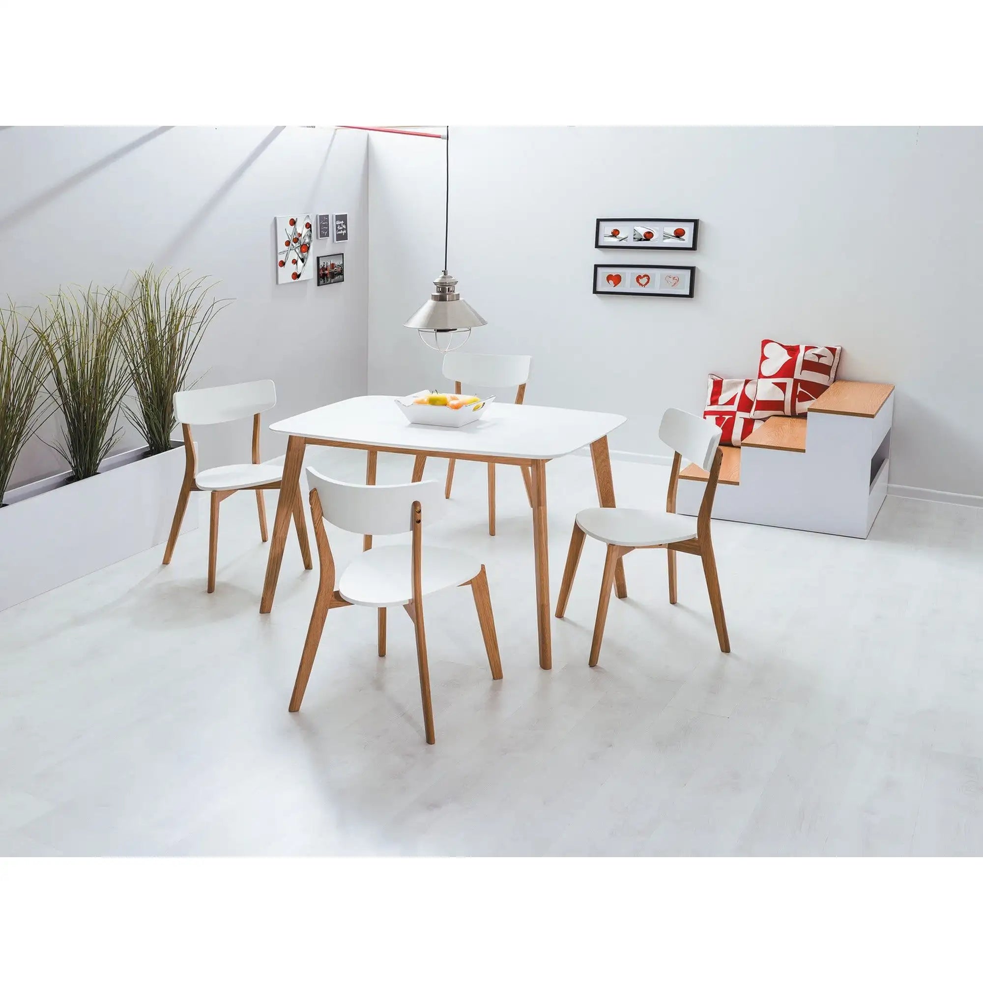 Scaun DETROIT OCN-38749, alb/stejar