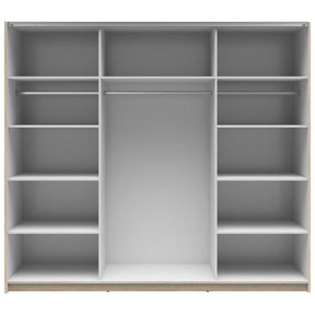 Dressing TETRIX, stejar sonoma, PAL, cu 2 usi si oglinzi, 220x60x196 cm