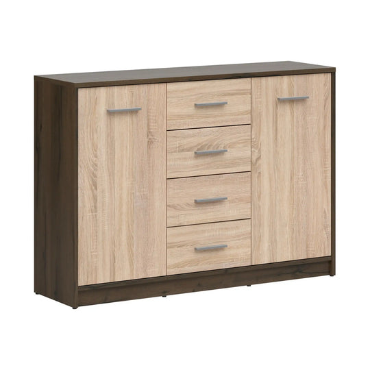 Comoda NEPO PLUS, stejar nobil/stejar sonoma, PAL laminat, 119x34x84 cm