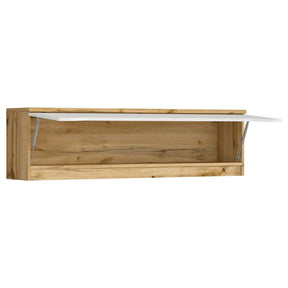 Dulap suspendat NUIS, stejar wotan/alb lucios, PAL, 135x29x38 cm