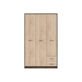 Dulap NEPO PLUS, stejar nobil/stejar sonoma, PAL laminat, cu 3 usi si 2 sertare, 119x55x197 cm