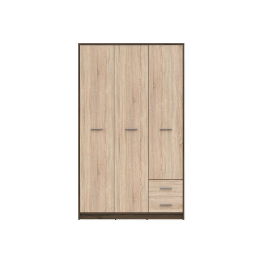 Dulap NEPO PLUS, stejar nobil/stejar sonoma, PAL laminat, cu 3 usi si 2 sertare, 119x55x197 cm