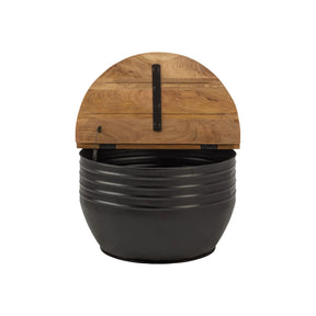 Masuta cafea LEA, maro/negru, lemn/metal, 75x75x45 cm