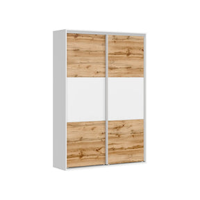Dulap FLEX, alb/stejar wotan, PAL, cu 2 usi, 150x45x218 cm