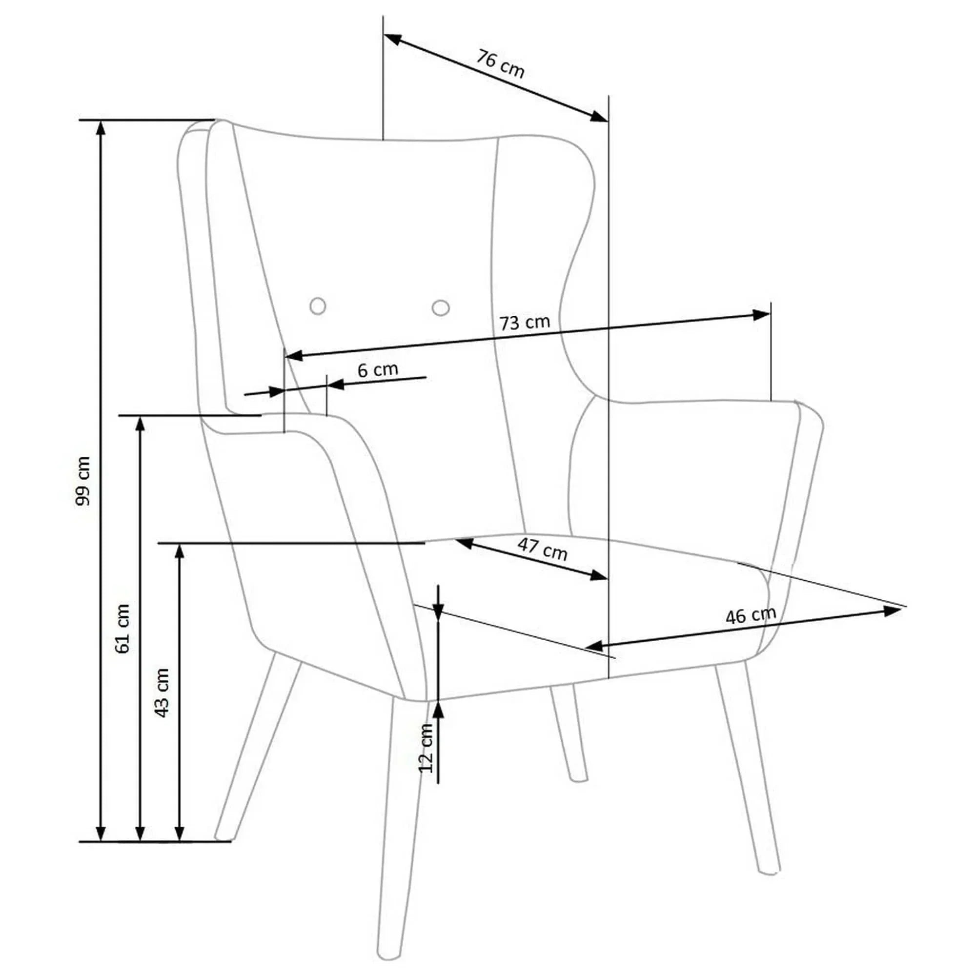 Fotoliu HOUSTON OCN-37690, albastru/stejar