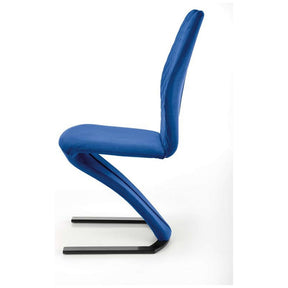 Scaun tapitat K442, albastru, stofa catifelata, 46x61x102 cm