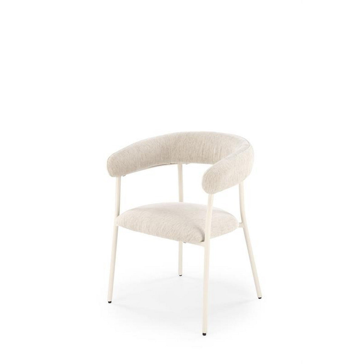 Scaun K557, bej deschis/alb, stofa clasica/metal, 60x54x75 cm