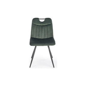 Scaun tapitat K521, verde/negru, stofa catifelata, 46x58x83 cm