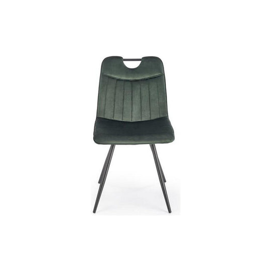 Scaun tapitat K521, verde/negru, stofa catifelata, 46x58x83 cm