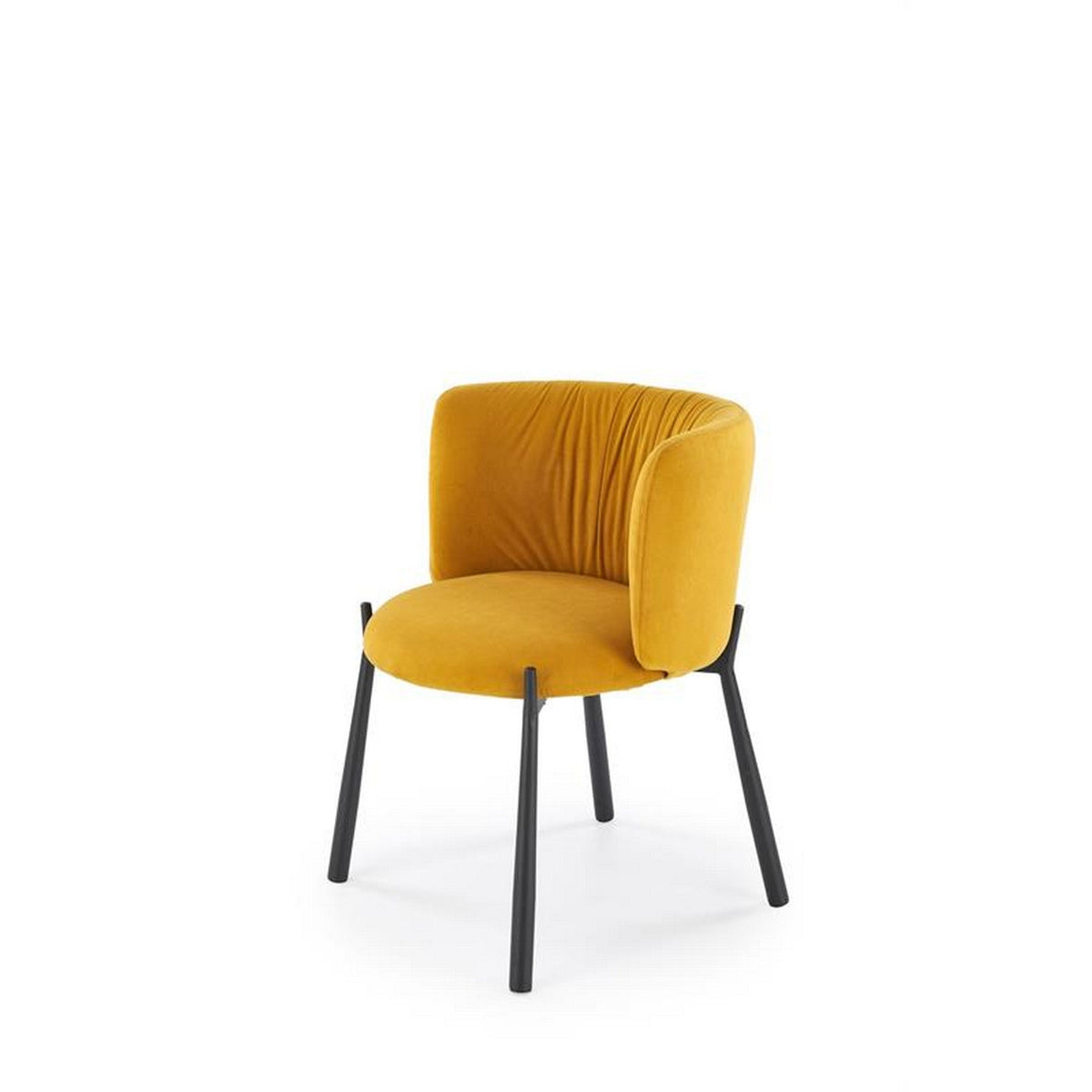 Scaun K531, galben/negru, stofa catifelata/metal, 60x58x76 cm