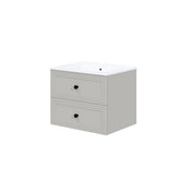 Dulap baie suspendat TORETO, casmir mat, PAL laminat, cu 2 sertare, 60x45x46 cm