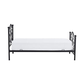 Pat PANAMA 90, negru, cadru metalic, 94x209x93 cm