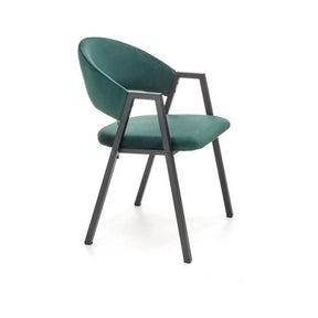 Scaun K473, stofa catifelata verde inchis, 54x58x82 cm