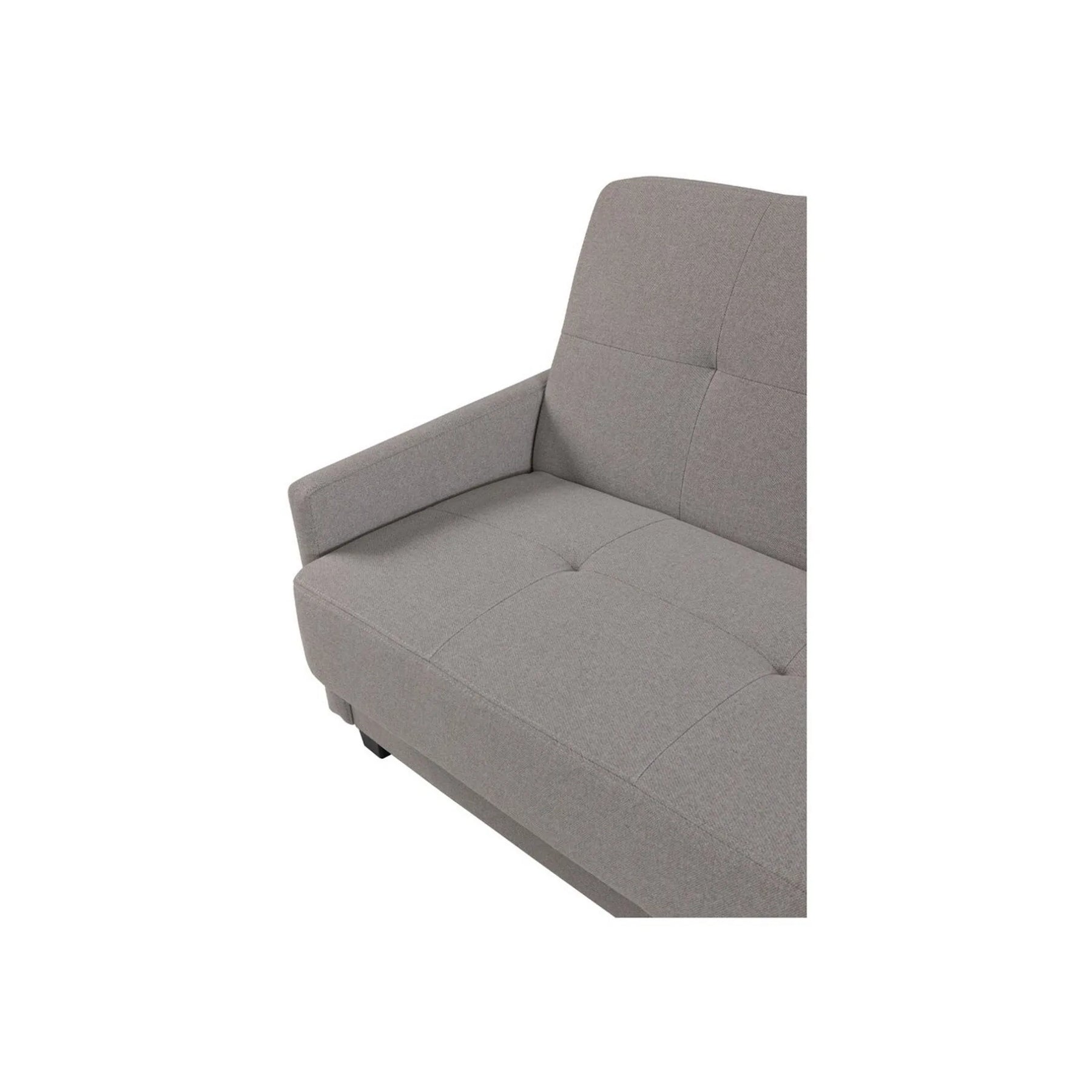 Canapea extensibila MARO, stofa clasica gri - Mossa 09, cu lada depozitare, 207x95x95 cm