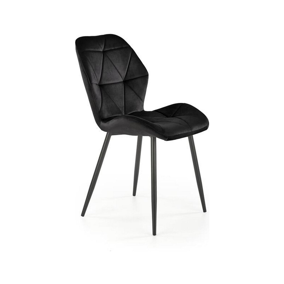 Scaun tapitat K453, negru, stofa catifelata, 48x53x86 cm
