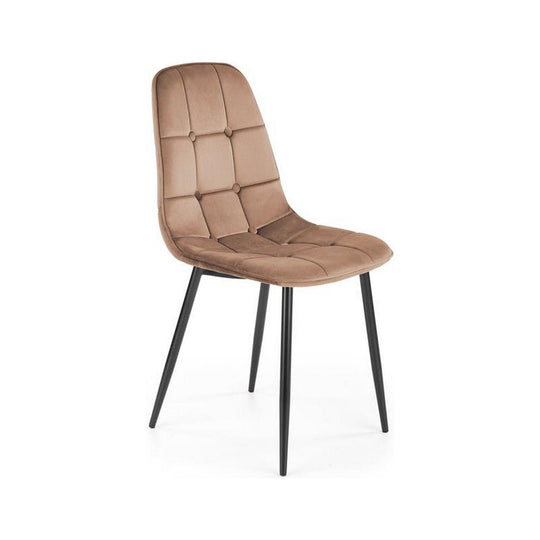 Scaun tapitat K417, bej, stofa catifelata, 44x56x87 cm