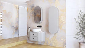 Dulap baie VENEZIA, casmir mat, PAL laminat, cu oglinda, 48x19x95 cm