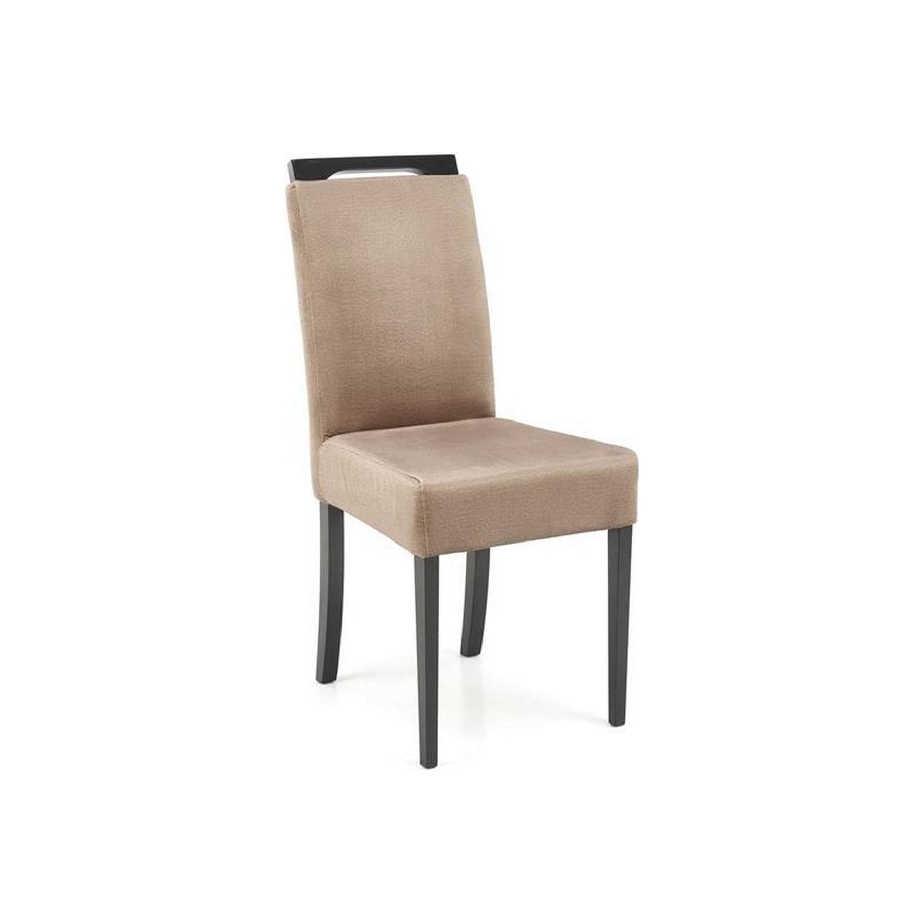 Scaun CLARION 2, negru/bej, lemn masiv/stofa catifelata, 42x52x97 cm