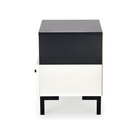 Noptiera SILVIA, alb/negru, PAL, 40x40x52 cm