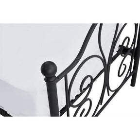Pat PANAMA 120, negru, cadru metalic, 124x209x93 cm