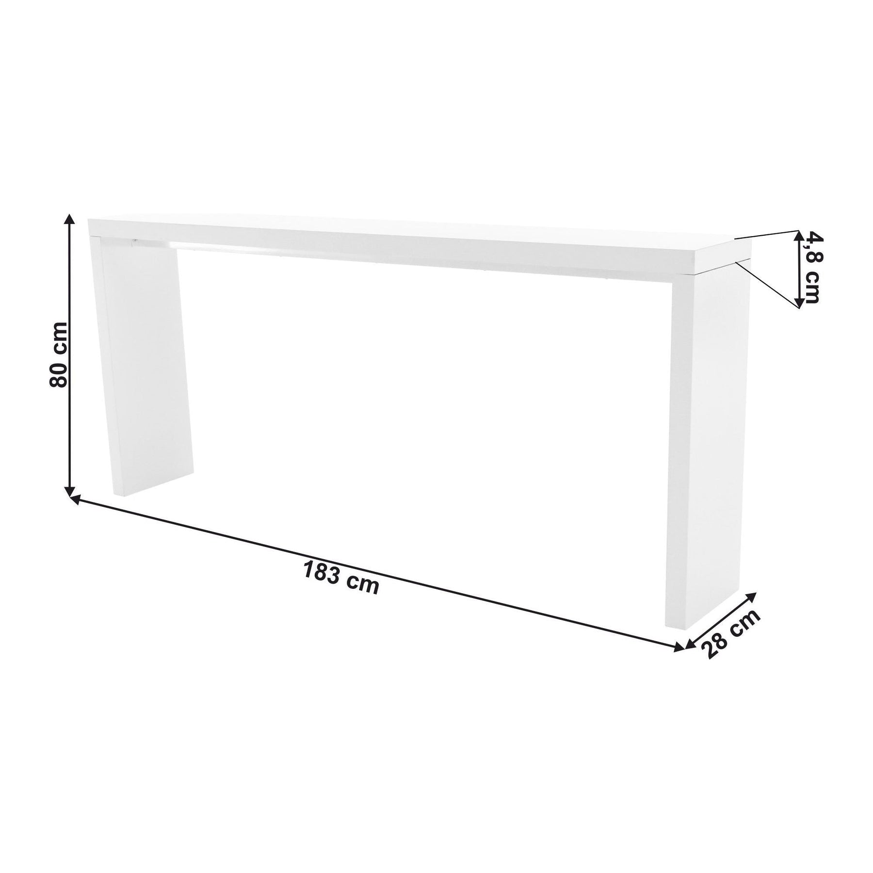 Consola FITRON, PAL, alb, 183X28X80 cm