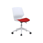 Scaun birou KILI, alb/rosu, stofa/plastic, 53x49x82/92 cm