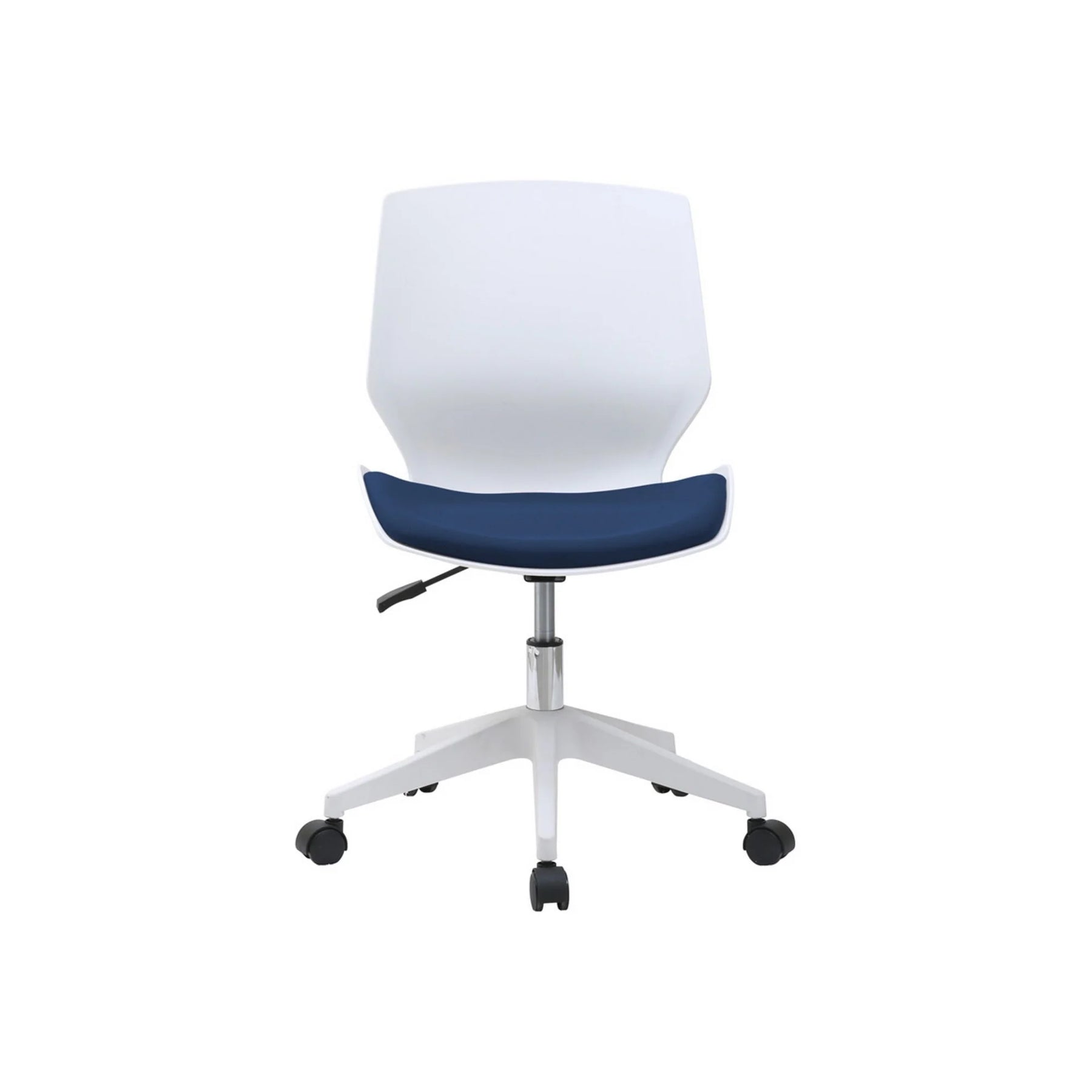 Scaun birou KILI, alb/albastru, stofa/plastic, 53x49x82/92 cm