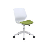 Scaun birou KILI, alb/verde, stofa/plastic, 53x49x82/92 cm