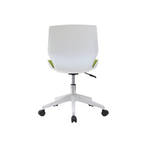 Scaun birou KILI, alb/verde, stofa/plastic, 53x49x82/92 cm