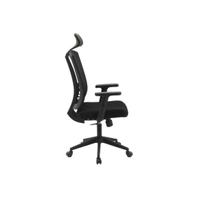 Scaun birou NAO, negru, stofa/plasa, 65x67x122/132 cm