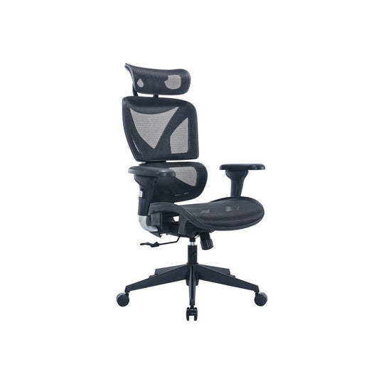 Scaun birou RANDY, negru, stofa/plasa, 77x70x118/128 cm