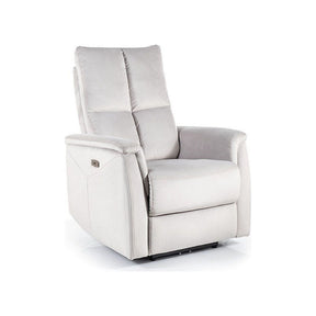 Fotoliu recliner NEPTUN, stofa catifelata gri deschis, 76x94x96 cm