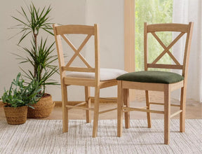 Scaun CD-56, verde/stejar, stofa clasica/lemn, 43x45x85 cm