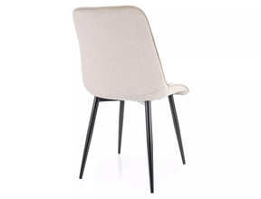 Scaun CHIC, bej deschis - Bluvel 30, stofa catifelata/metal, 50x43x88 cm