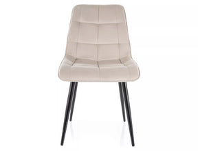 Scaun CHIC, bej deschis - Bluvel 30, stofa catifelata/metal, 50x43x88 cm