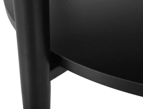 Masuta cafea ELLA A, alb cu efect de marmura/negru mat, PAL/metal, 80x45 cm