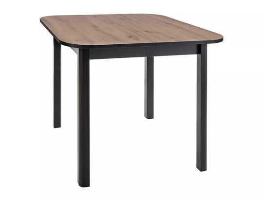 Masa extensibila DANTE II, stejar artisan/negru, PAL laminat, 90/130x90x75 cm