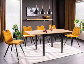 Masa extensibila FLIP, stejar artisan/negru, PAL laminat, 60/120x80x78 cm