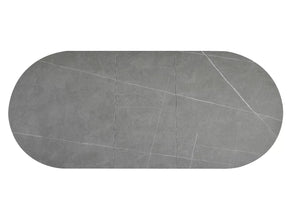Masa extensibila GASTON, gri mat cu efect de marmura, ceramica/metal, 140/180x80x76 cm