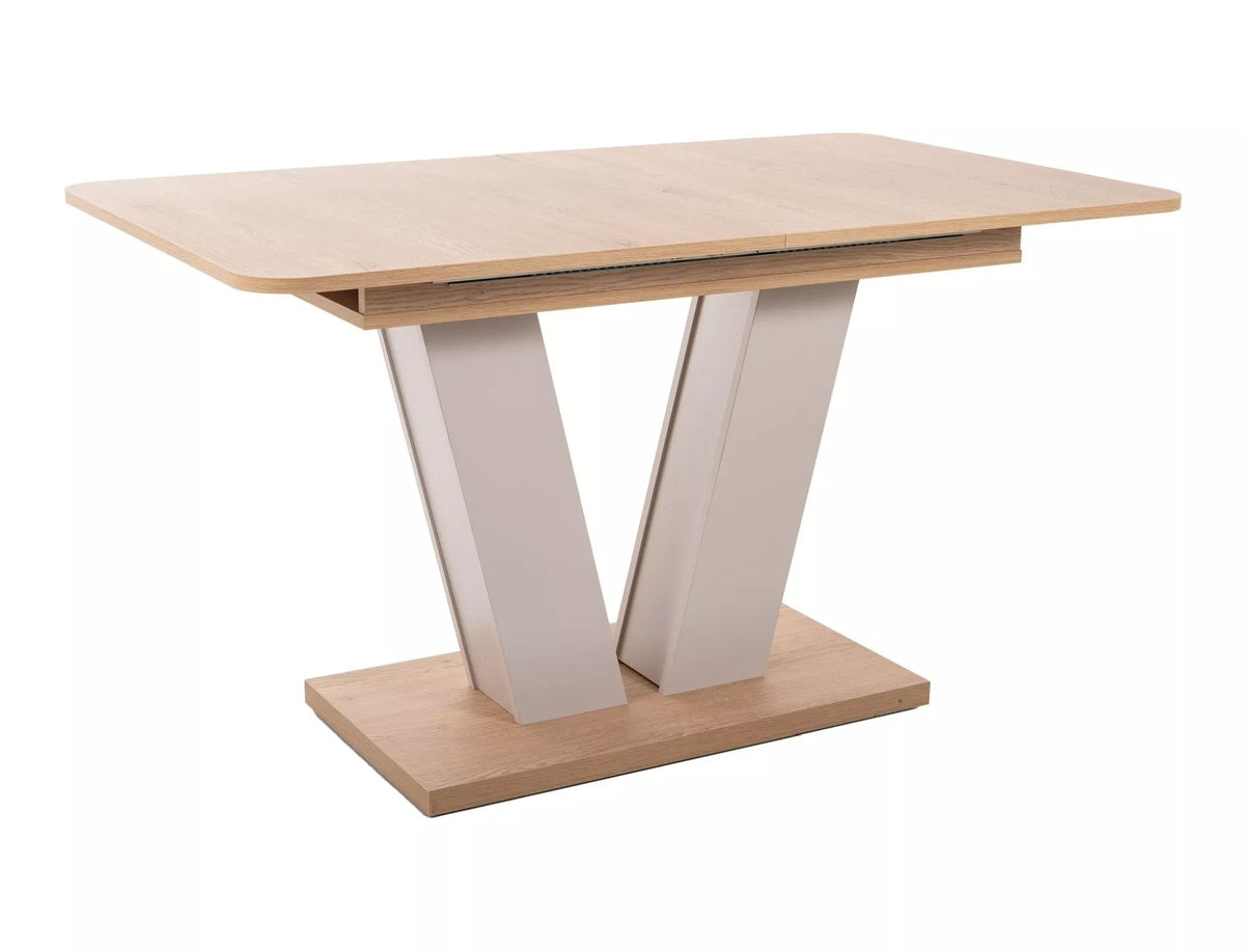 Masa extensibila PLATON, stejar/casmir, PAL laminat, 136/176x80x76 cm