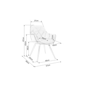 Scaun CHERRY, gri, 57x58x87 cm